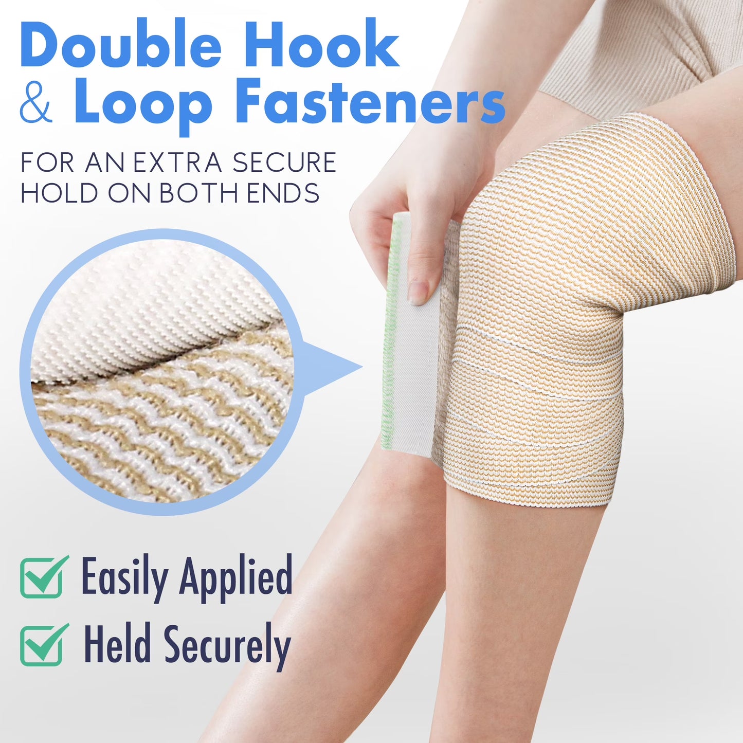 4 Pcs Cotton Elastic Bandage Wrap, 2 Inches X 15 Feet , Cotton Compression Bandages