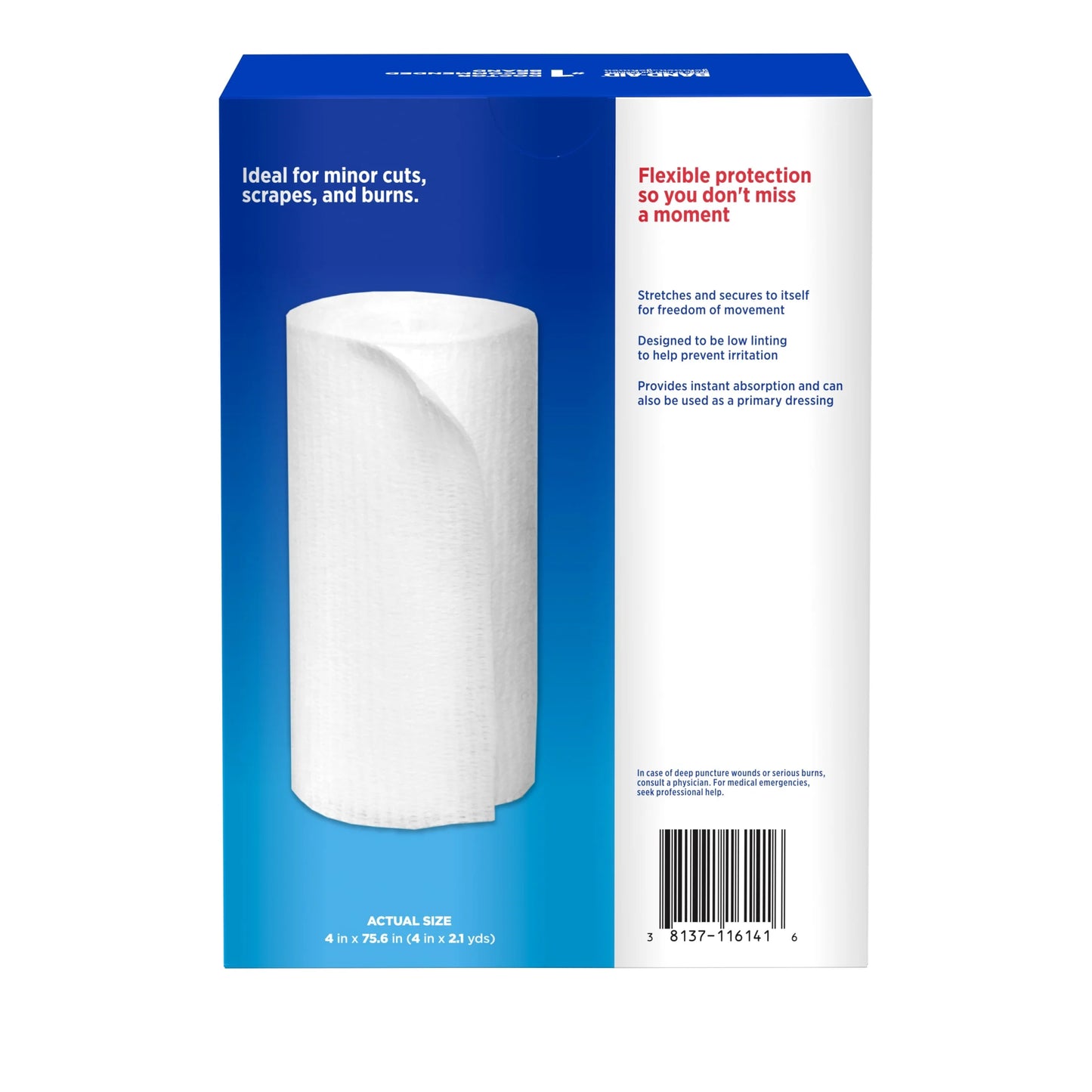 (2 Pack) Brand Flexible Rolled Medical Gauze, 4 in X 2.1 Yd, 5 Count