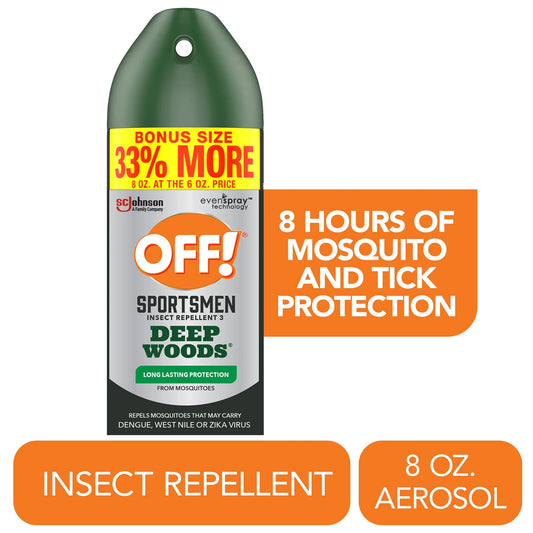 Sportsmen Deep Woods Insect Repellent 3, Sweat Resistant Mosquito & Bug Spray, 8 Oz