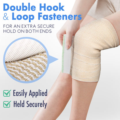 4 Pcs Cotton Elastic Bandage Wrap, 2 Inches X 15 Feet , Cotton Compression Bandages