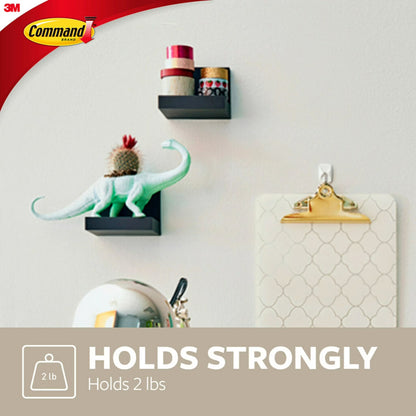 Display Ledges, Holds 2 Lbs, Slate, 2 Wall Display Ledges and 8  Strips