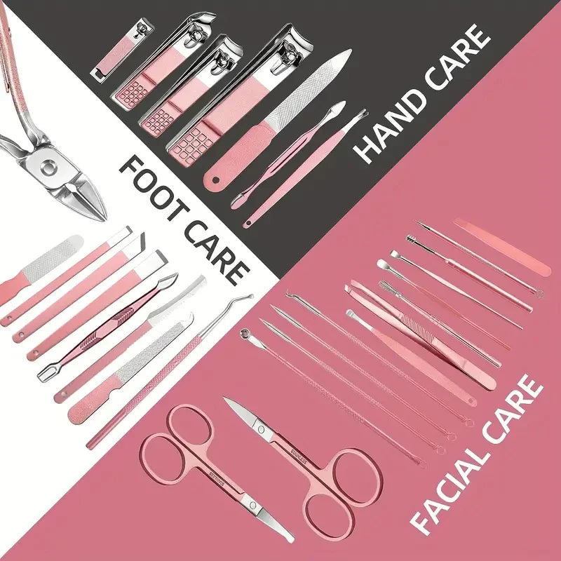 30-Piece Nail Clipper Set Multi-Functional Portable Nail Clippers with Special Ear Picks for Paronychia Complete Nail Care Tool
