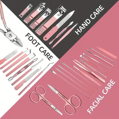 30-Piece Nail Clipper Set Multi-Functional Portable Nail Clippers with Special Ear Picks for Paronychia Complete Nail Care Tool
