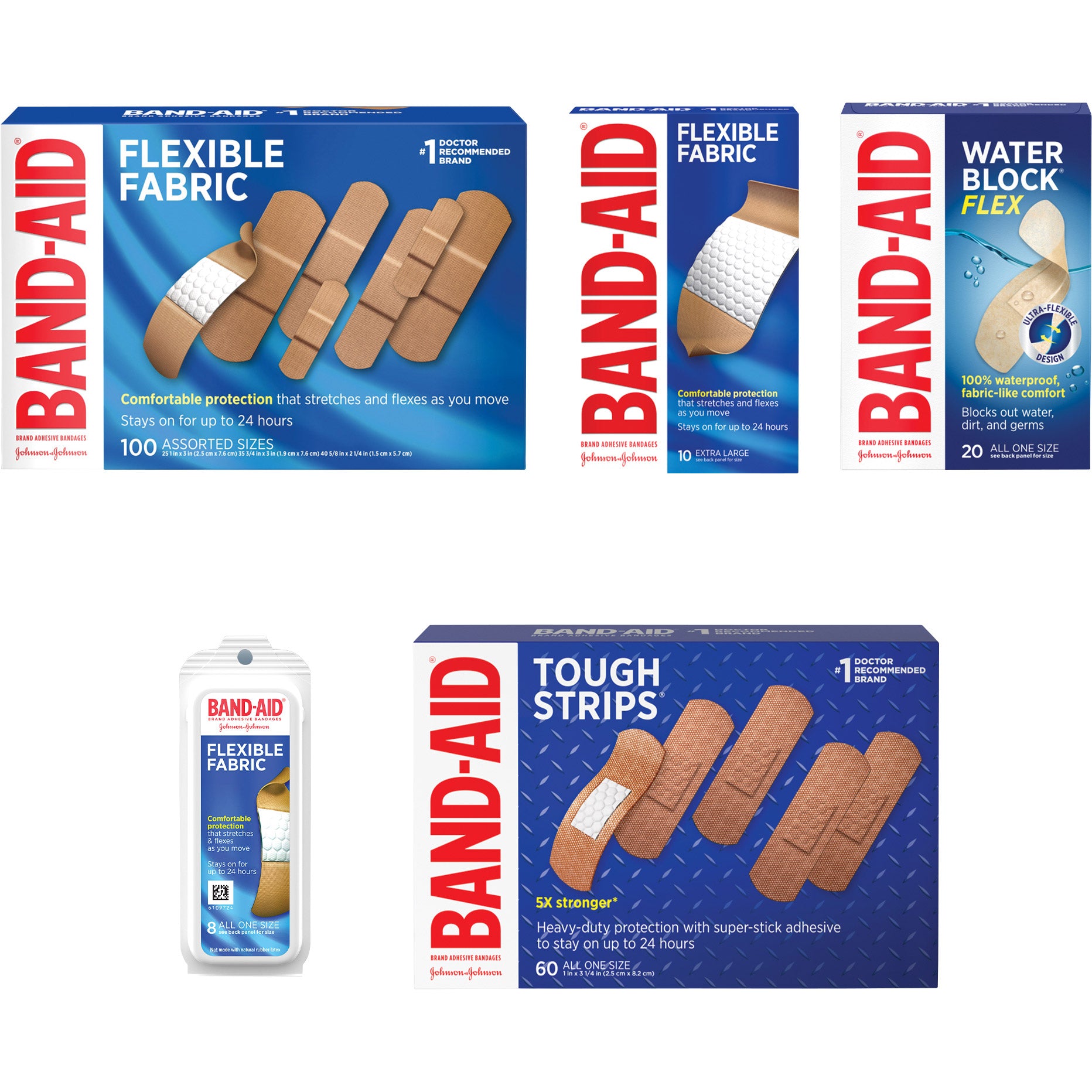 Band-Aid Adhesive Bandages, Assorted, 198-Count