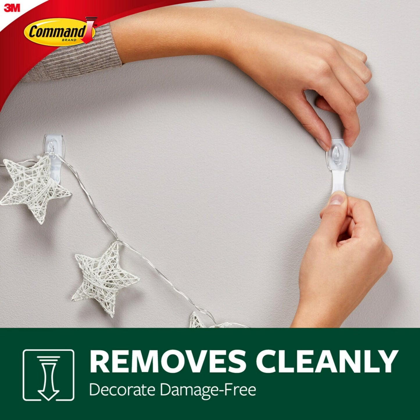 Clear Indoor and Outdoor Light Clips with 12 Hooks and 16 Strips for Hanging Lights