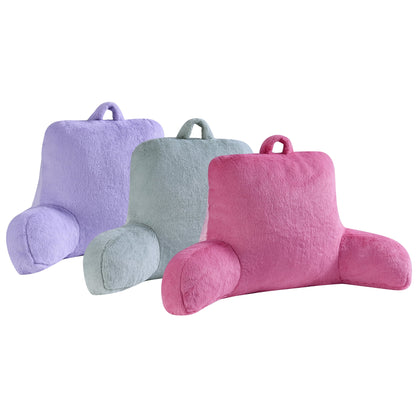 Lilac Faux Fur Plush Bedrest Pillow, Specialty Size