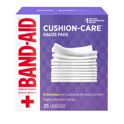 Brand Large Cushion Care Thick Gauze Pads, 4 in X 4 In, 25 Count