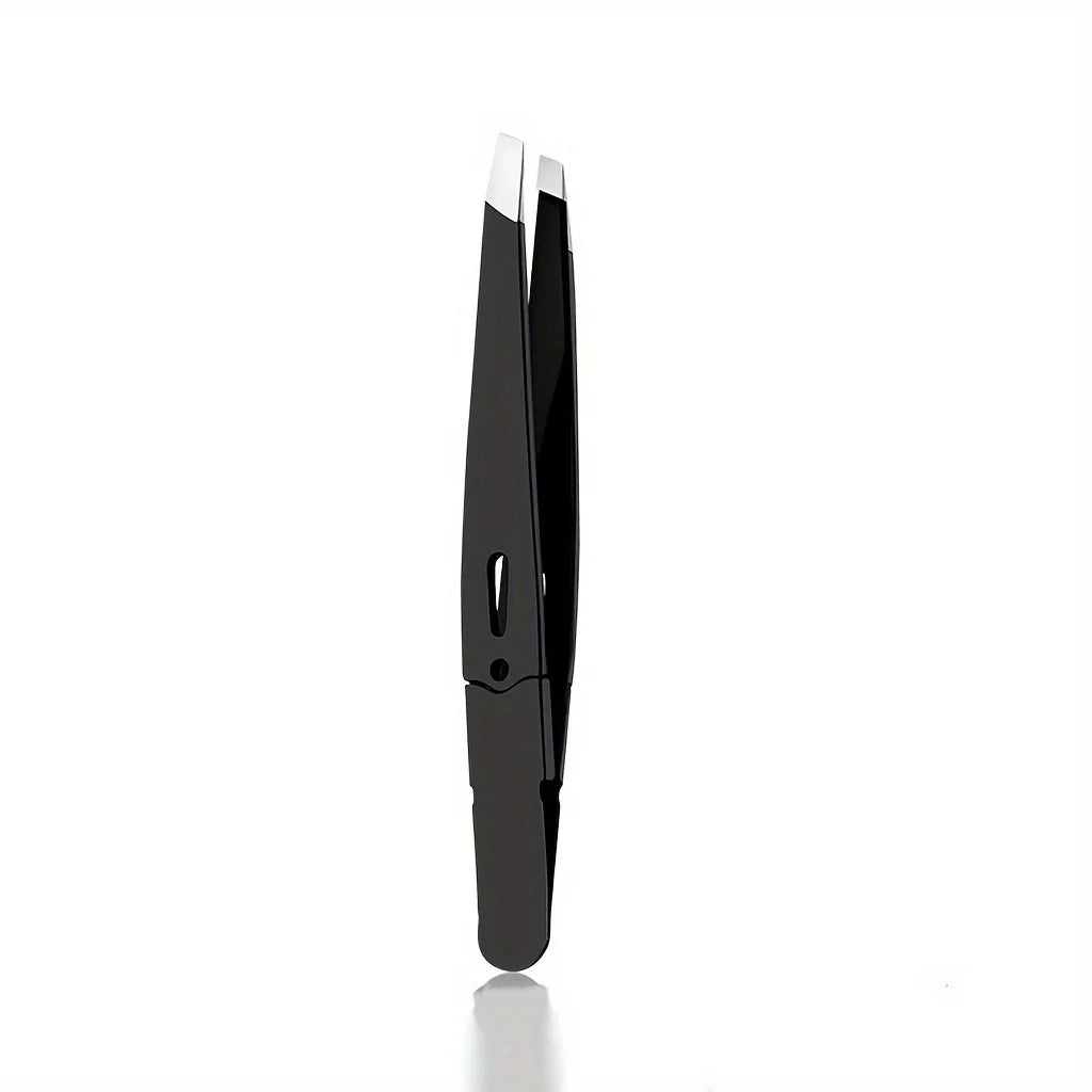 Stainless Steel Eyebrow Tweezers Hollow Colored Tweezers Multi-Purpose Slanted Mouth Tweezers Beard Removal Eyebrow Clip
