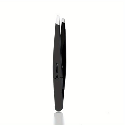 Stainless Steel Eyebrow Tweezers Hollow Colored Tweezers Multi-Purpose Slanted Mouth Tweezers Beard Removal Eyebrow Clip
