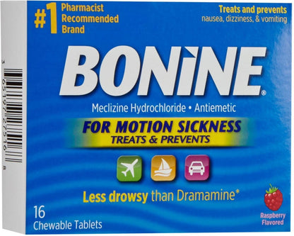 Chewable Tablets for Motion Sickness, Raspberry 16 Ea (Pack of 3)