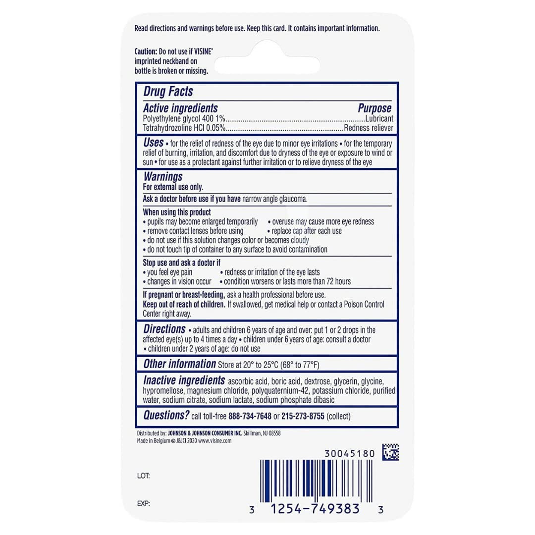 Visine Advanced Relief Redness Reliever Eye Drops, 0.28 Oz