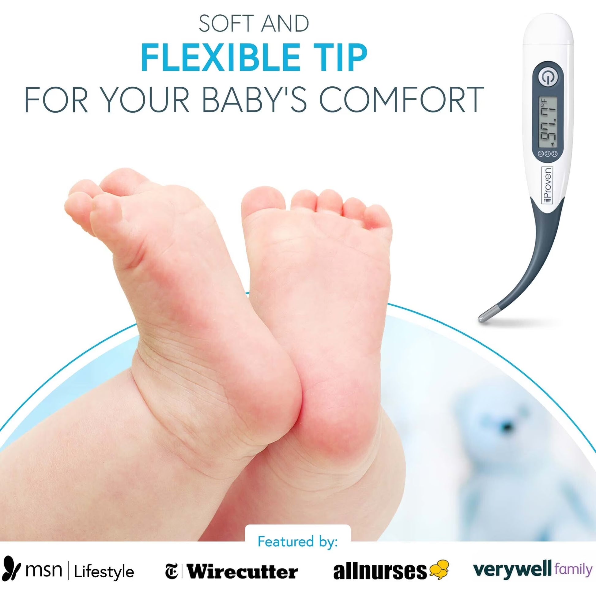 Thermometer for Baby Oral and Rectal with Flexible Tip