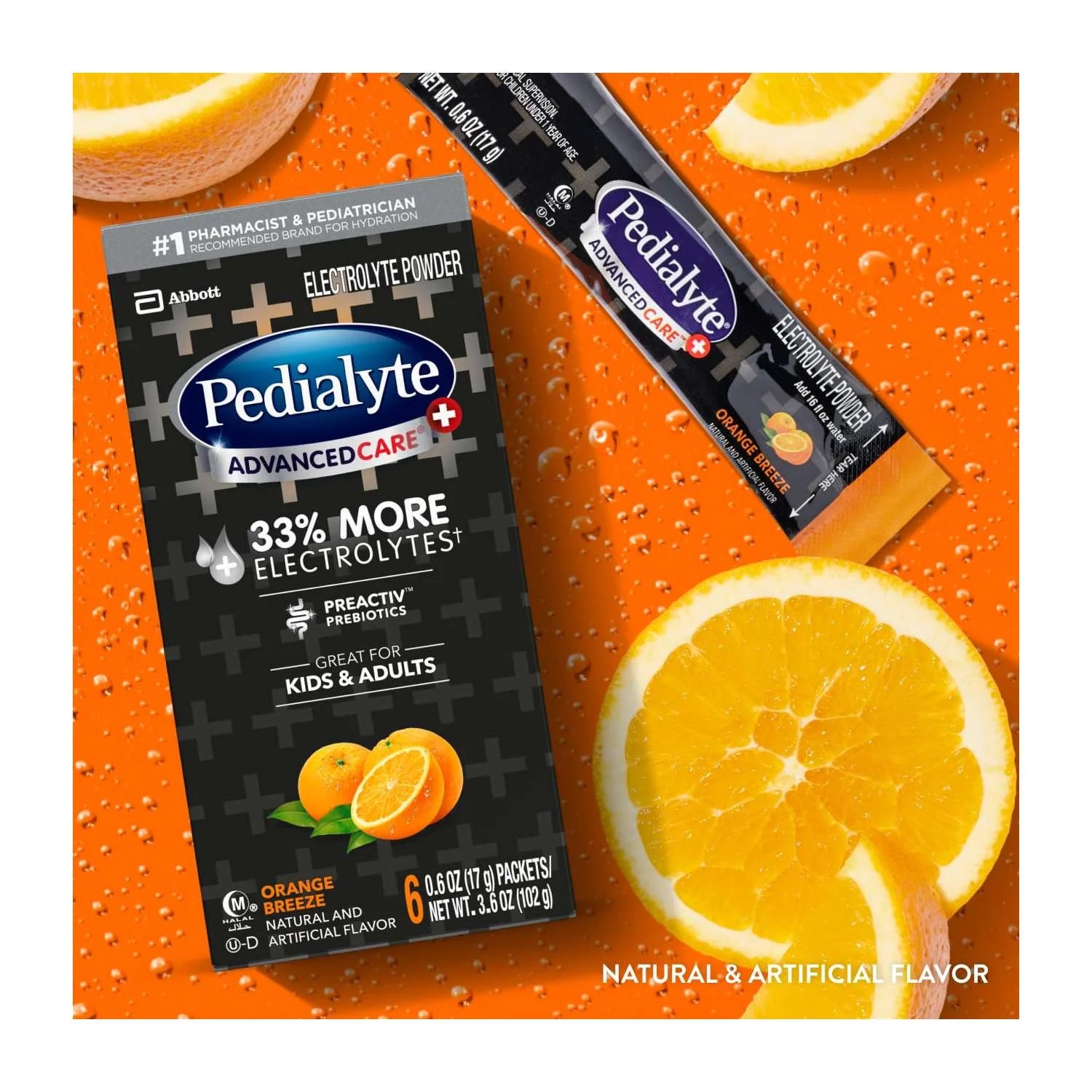 Advancedcare plus Electrolyte Powder, Orange Breeze, 6 Powder Packets
