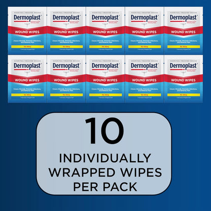Wound Wipes Medicated First Aid Cloths, Analgesic & Antiseptic Wipes for Treatin
