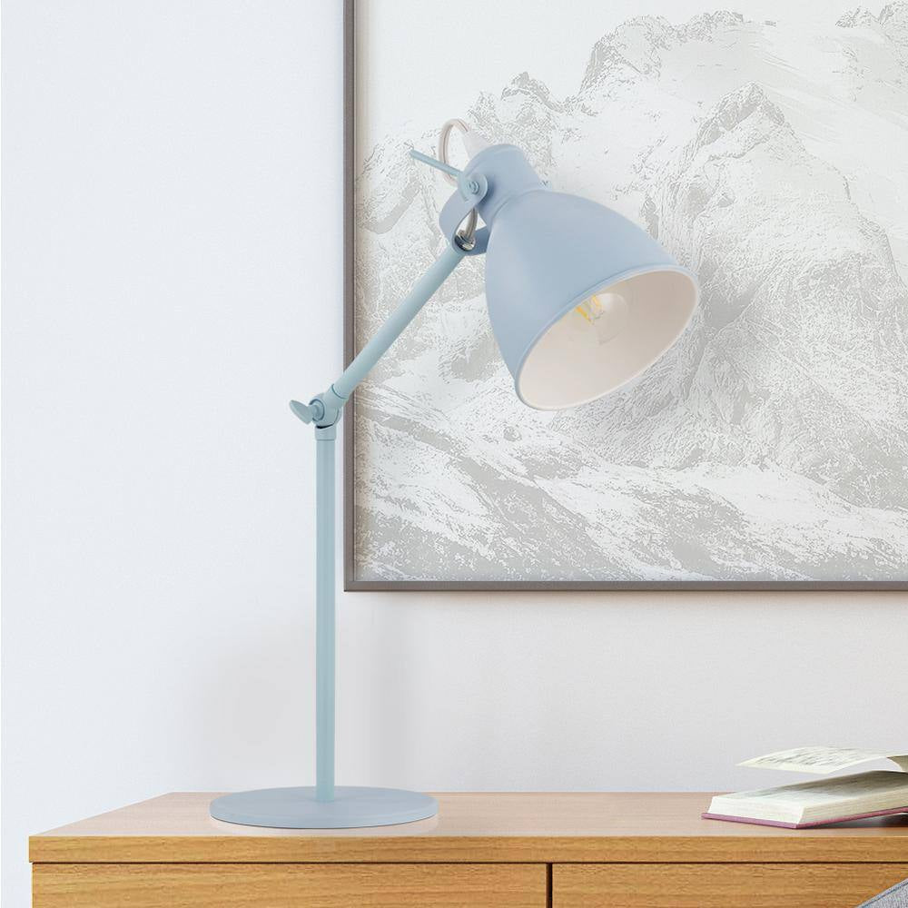 Priddy 6.125" W x 17" H One-Light Adjustable Desk Lamp in Pastel Light Blue
