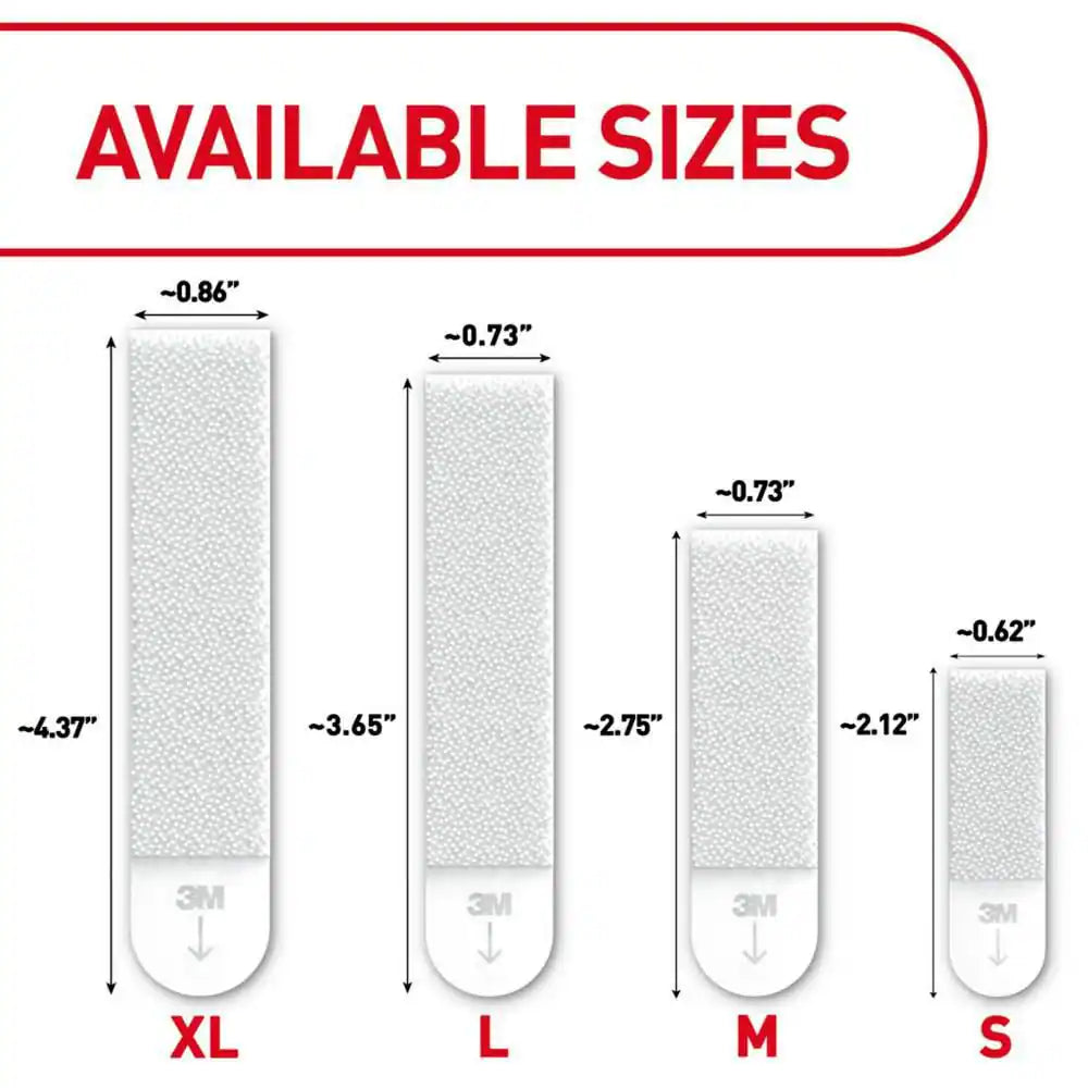 X-Large (20Lb) Picture Hanging Strips, White, 8 Pairs (16 Strips), Damage-Free Wall Hangers for Picture Frames