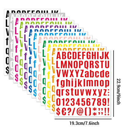 12 Sheets Arabic Number Stickers 1 Inch Number Stickers 26 Alphabet A-Z Planner Stickers Colorful Creative DIY Letter Sticker