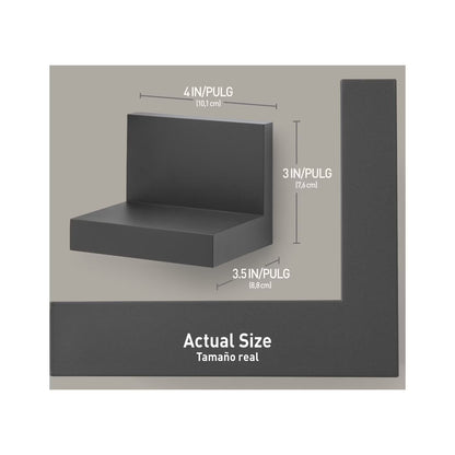Display Ledges, Holds 2 Lbs, Slate, 2 Wall Display Ledges and 8  Strips
