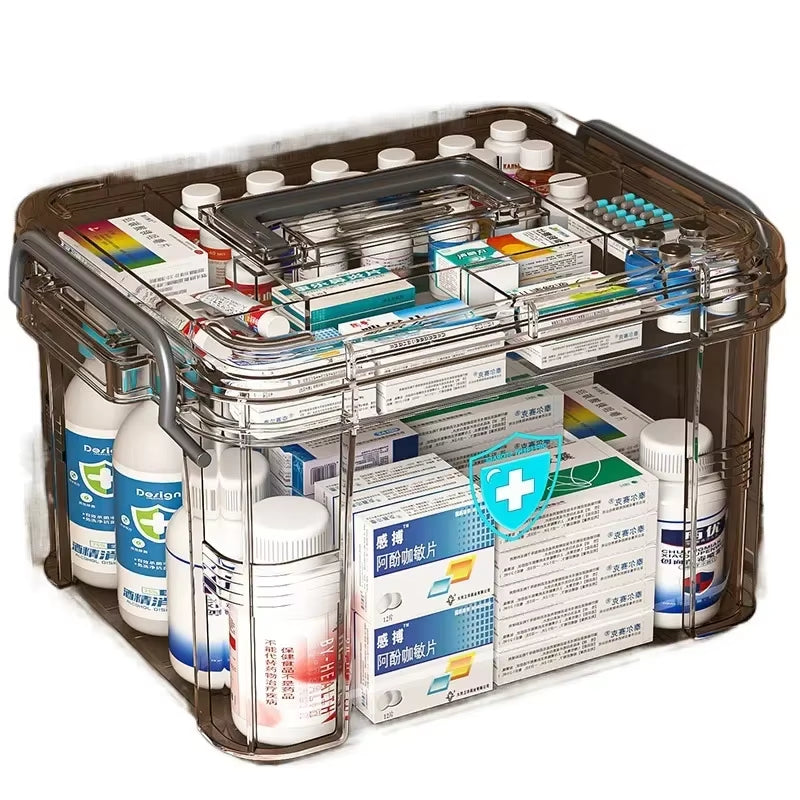 Household Multi-Layer Storage Box, Medicine Box, Medicine Compartment, Emergency Medical Box