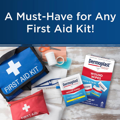 Wound Wipes Medicated First Aid Cloths, Analgesic & Antiseptic Wipes for Treatin
