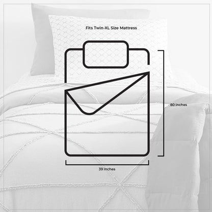 Preferred Dorm Essentials 23-Piece Twin XL Value Pack | Comforter, Sheet Set, Mattress Pad, Topper, Towels, Organization, and Storage | Preston Black and Gray | Graphic Black, Gray, and White