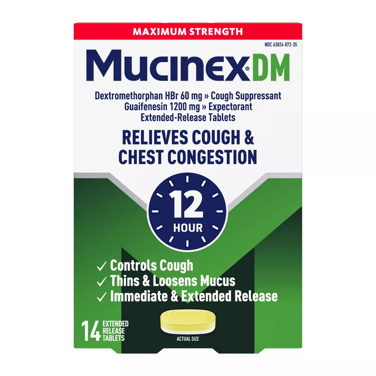 Mucinex DM Max Strength 12 Hour Cough Medicine - Tablets