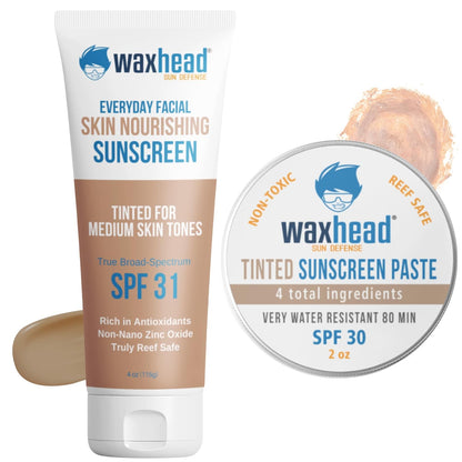 Waxhead Tinted Sunscreen for Face Sunscreen, Zinc Oxide Sunscreen, Sunblock, Zinc Sunscreen, Sun Block, Organic Sunscreen