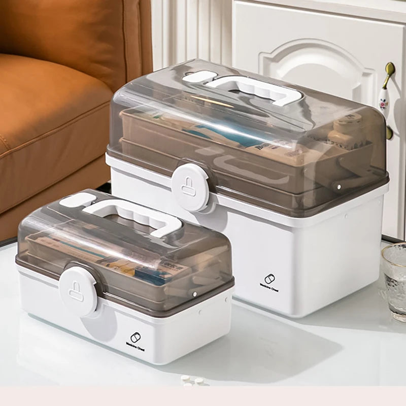 Large Capacity Pill Organizer for Home Medicine Storage 3 Layer Classification Family Emergency Pharmacy Storage Container Box