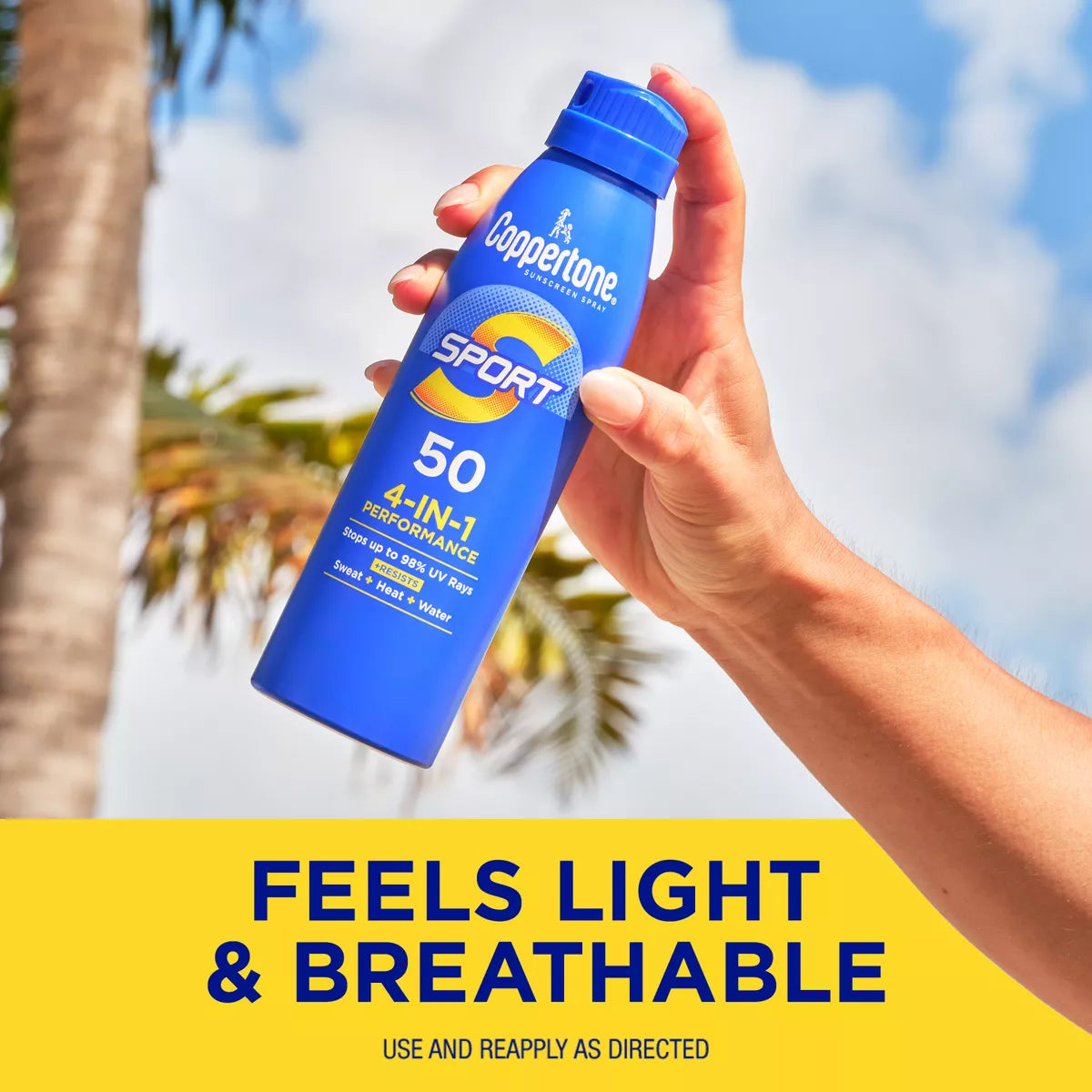 Coppertone Sport Sunscreen Spray - SPF 50 - 11Oz - Twin Pack: Paraben-Free, Whole Body Application, Scented