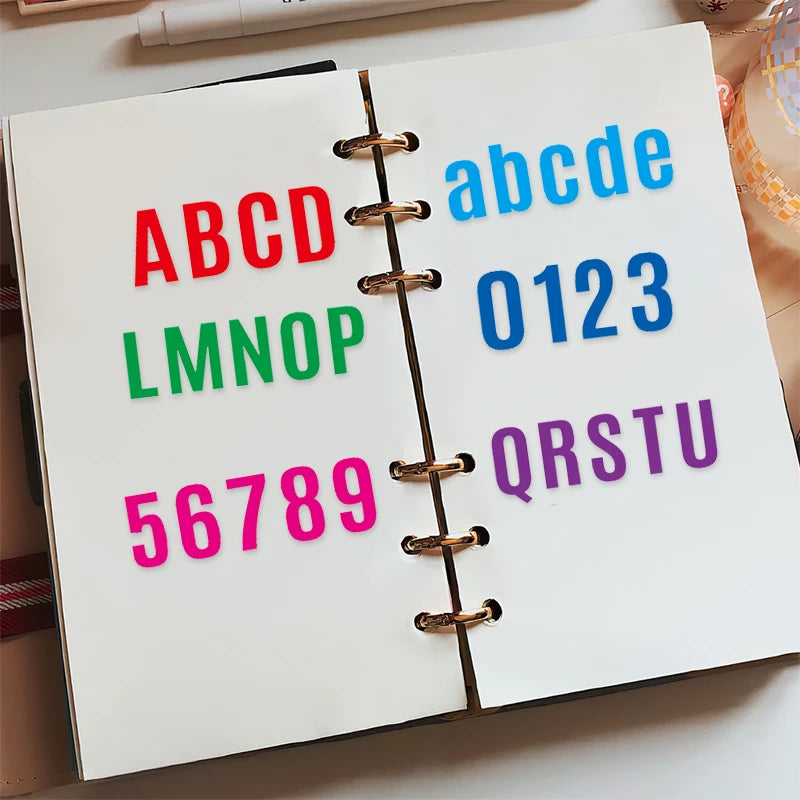 12 Sheets Arabic Number Stickers 1 Inch Number Stickers 26 Alphabet A-Z Planner Stickers Colorful Creative DIY Letter Sticker