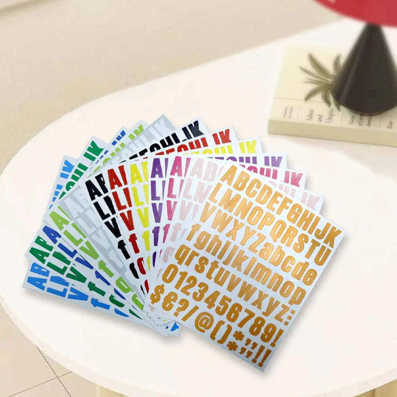 12 Sheets Arabic Number Stickers 1 Inch Number Stickers 26 Alphabet A-Z Planner Stickers Colorful Creative DIY Letter Sticker