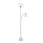 71.5-Inch Silver Floor Lamp with Integrated Reading Light