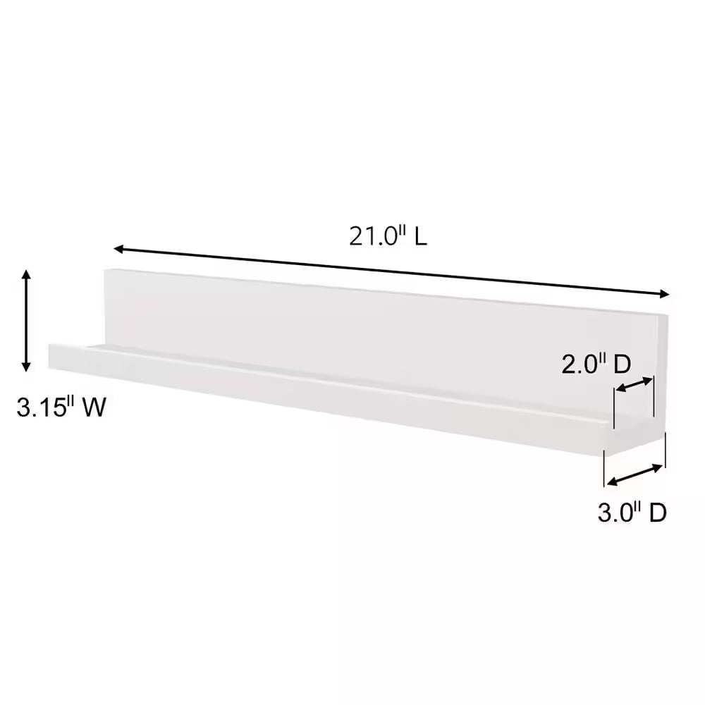 Picture Ledge, Quartz, Damage Free Decorating, 1 Ledge and 10  Strips