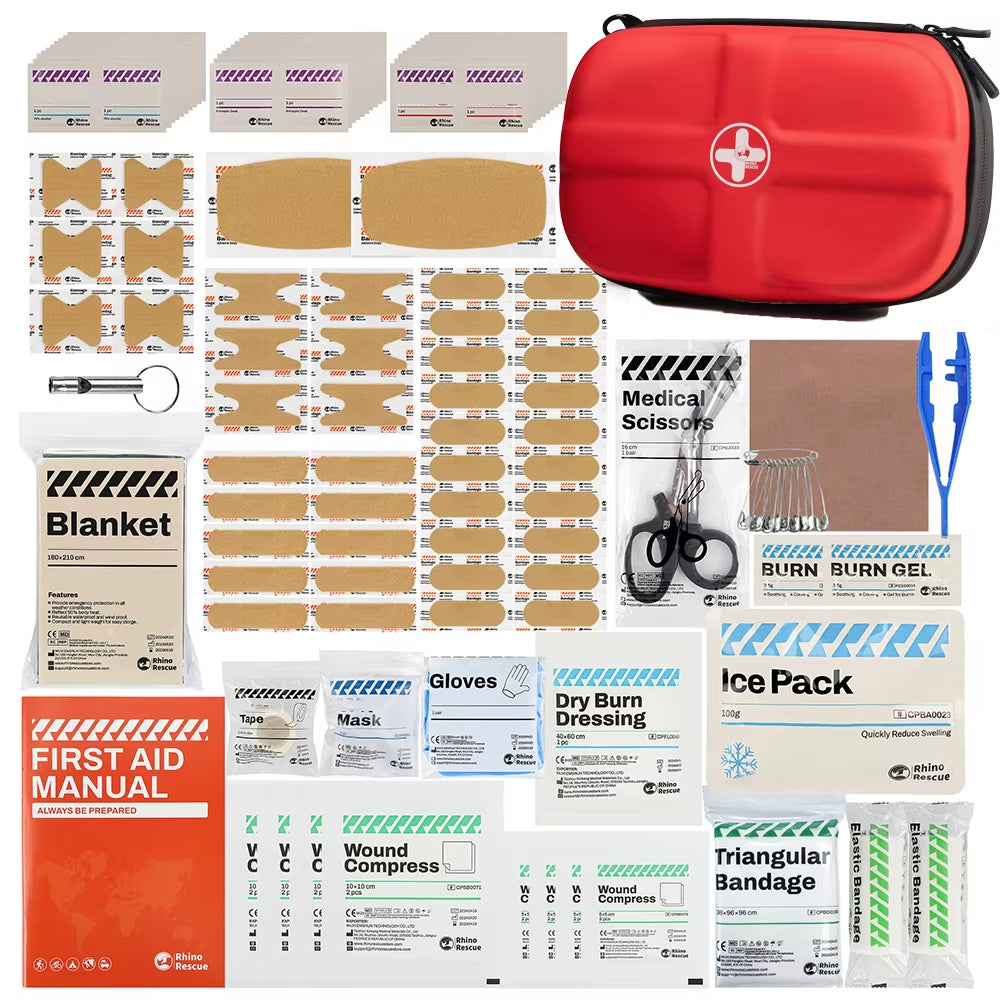 Waterproof Portable First Aid Kit - Emergency Medical Travel Care Kit for Home College Dorm Camping Hiking