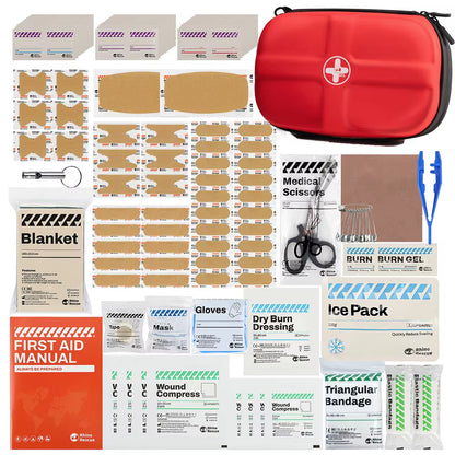 Waterproof Portable First Aid Kit - Emergency Medical Travel Care Kit for Home College Dorm Camping Hiking