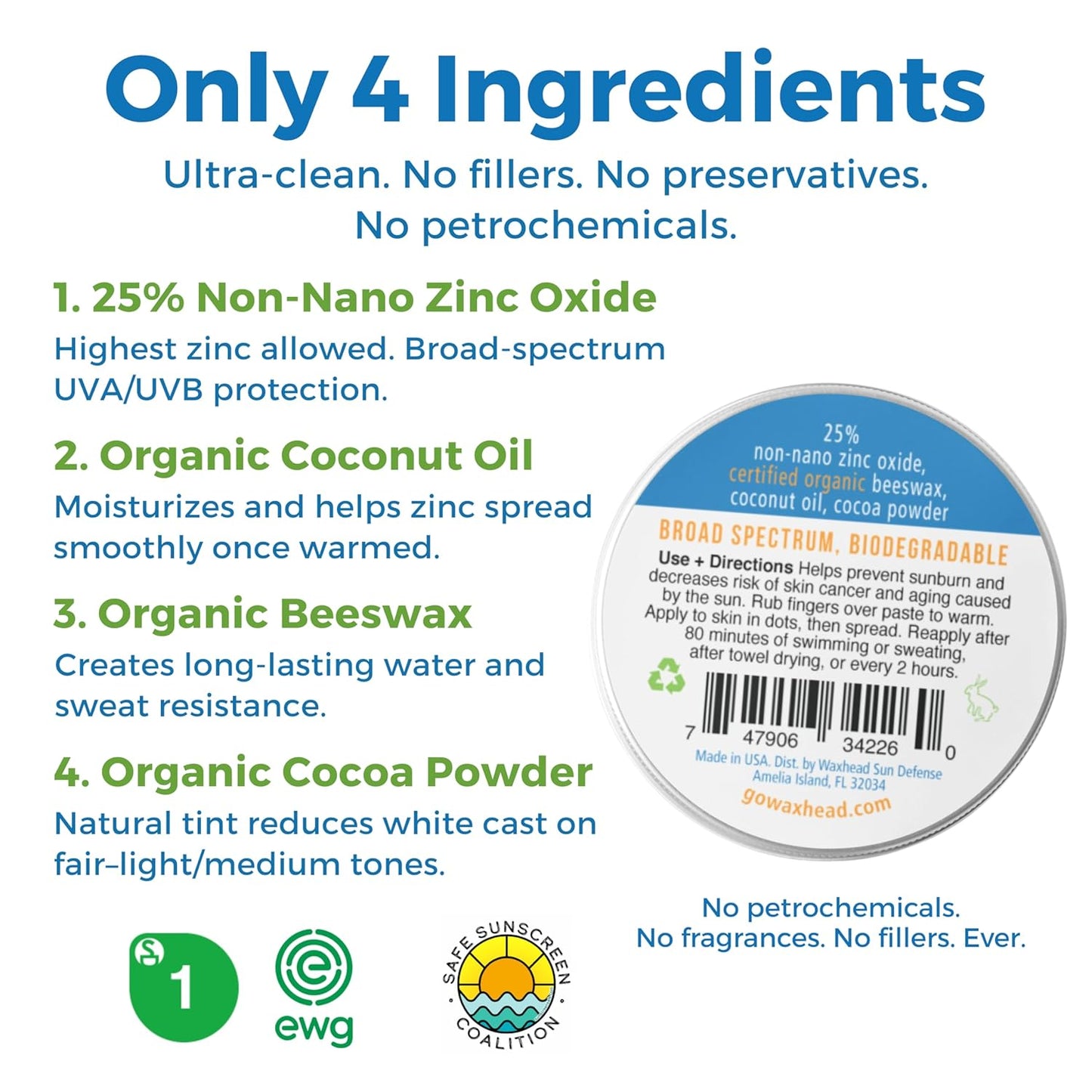 Waxhead Tinted Sunscreen for Face Sunscreen, Zinc Oxide Sunscreen, Sunblock, Zinc Sunscreen, Sun Block, Organic Sunscreen