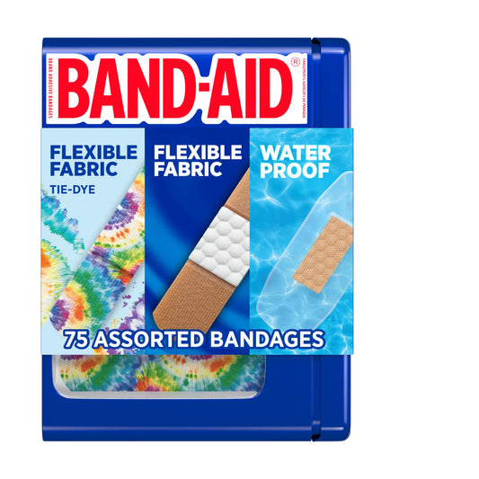 ® Brand Adhesive Bandages Variety Pack, Assorted Tin, 75 Count