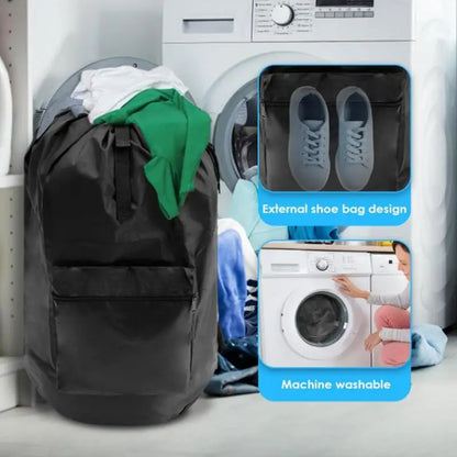 Laundry Hamper Backpack Waterproof Clothes Laundry Hamper Large Capacity Laundry Tools College Dorm Laundry Bag Adjustable