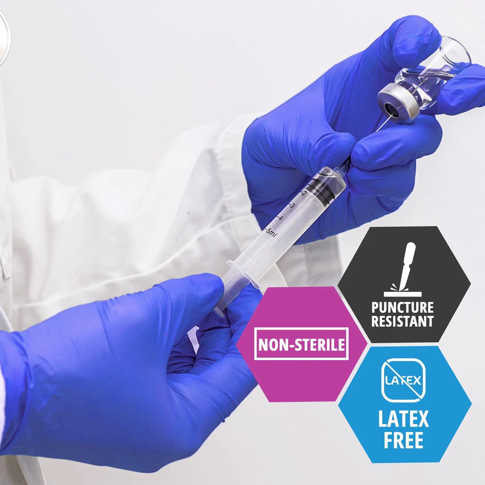 MED PRIDE Nitrile Medical Exam Gloves Large [Box of 50]- Disposable Powder Latex-Free Surgical Gloves for Doctors Nurses Hospital Home Use