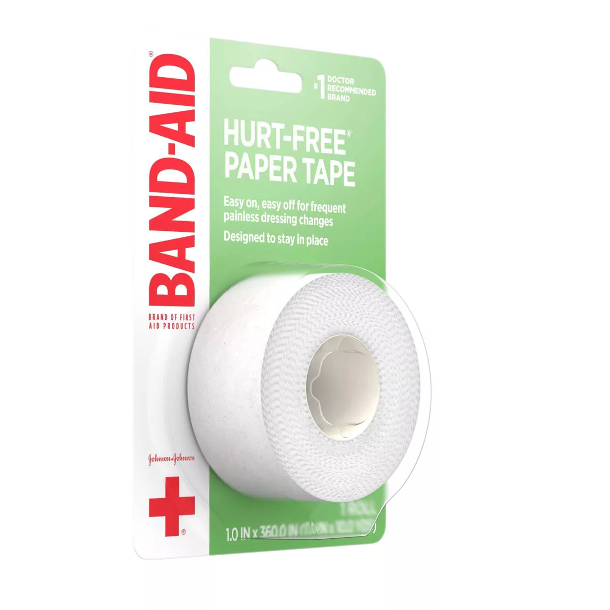 Johnson & Johnson Band-Aid Brand First Aid Hurt-Free Medical Paper Tape - 1In X 10 Yd