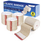4 Pcs Cotton Elastic Bandage Wrap, 2 Inches X 15 Feet , Cotton Compression Bandages