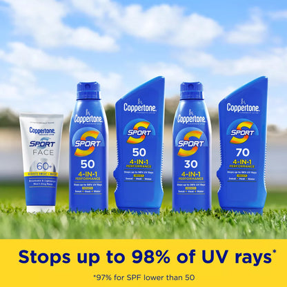 Coppertone Sport Sunscreen Spray - SPF 50 - 11Oz - Twin Pack: Paraben-Free, Whole Body Application, Scented