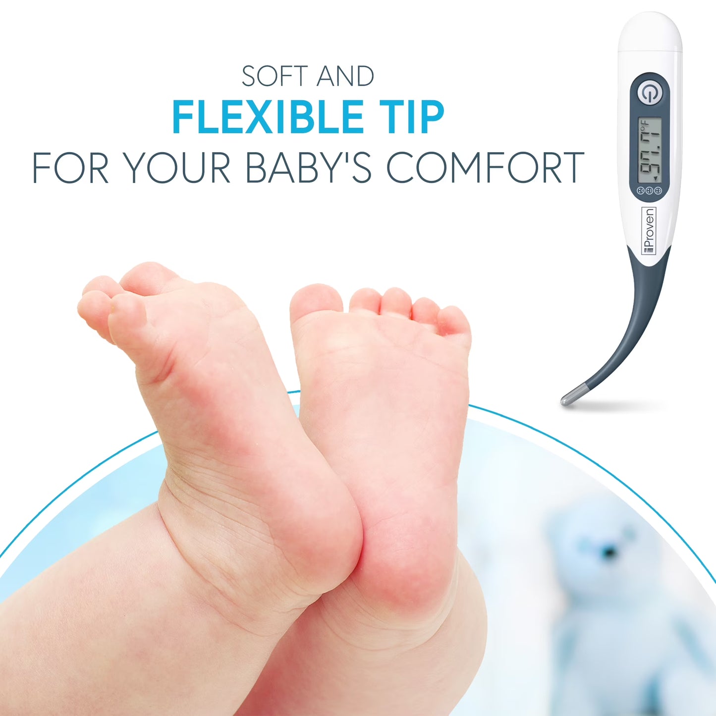 Thermometer for Baby Oral and Rectal with Flexible Tip