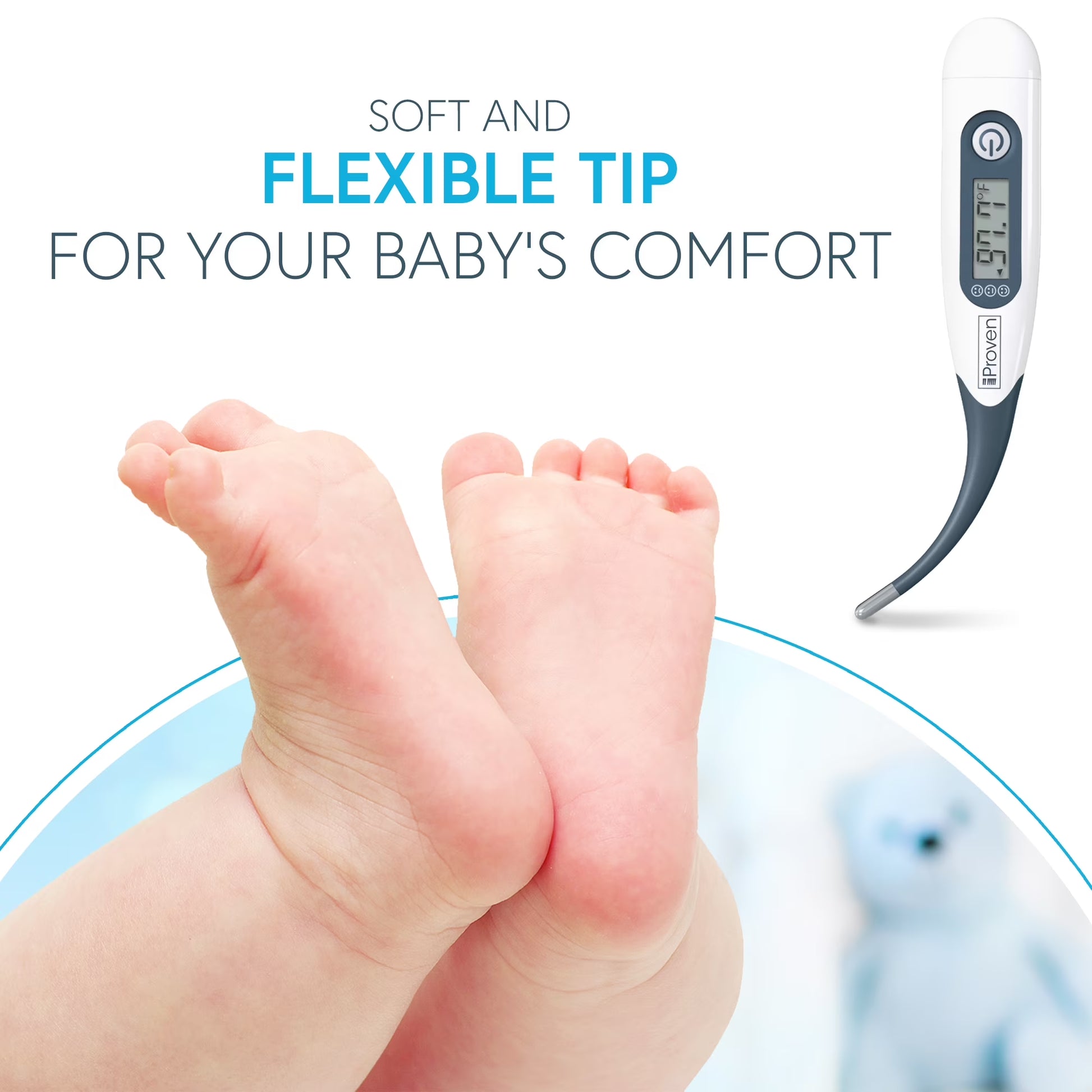 Thermometer for Baby Oral and Rectal with Flexible Tip