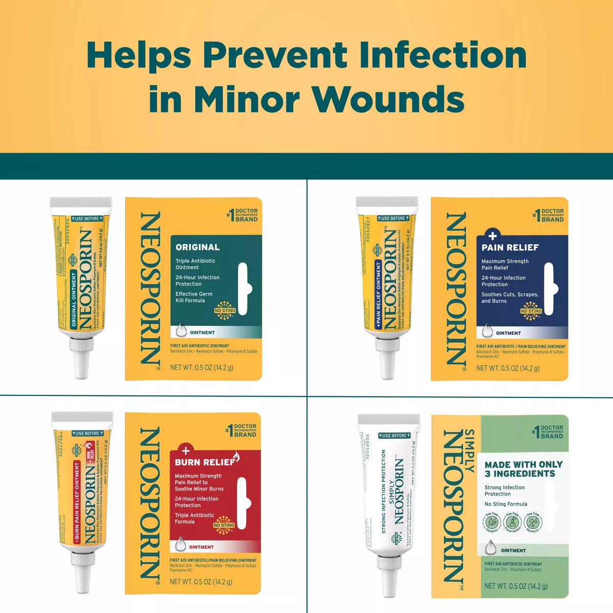 Neosporin 24 Hour Infection Protection Antibiotic Ointment - 0.5Oz