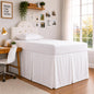 Extra Long Pleated Dorm Bed Skirt, Twin XL 32 Inch Drop, Box Style with Split Corners, 100% Microfiber College Room Essentials, White