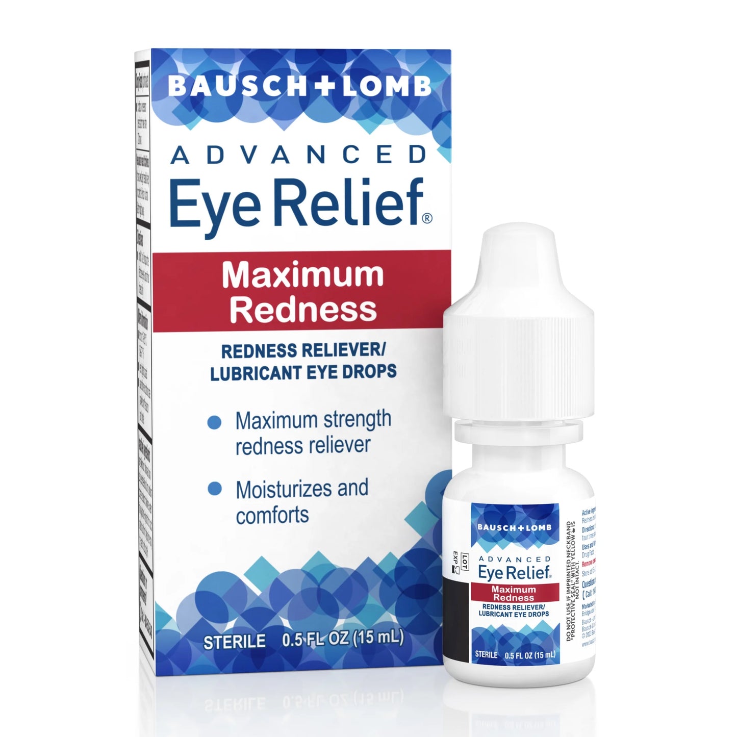 (2 Pack) Bausch & Lomb Advanced Eye Relief Maximum Relief Lubricant/Redness Reliever Eye Drops, .5 Oz