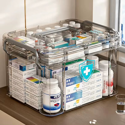 Household Multi-Layer Storage Box, Medicine Box, Medicine Compartment, Emergency Medical Box