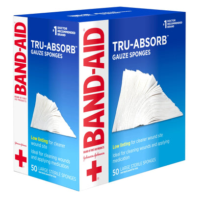 Brand First Aid Tru-Absorb Gauze Sponges, 4 in X 4 In, 50 Count
