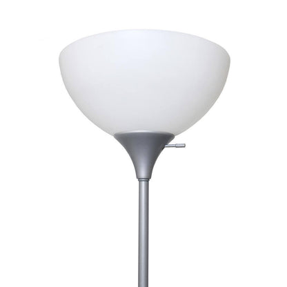 71.5-Inch Silver Floor Lamp with Integrated Reading Light